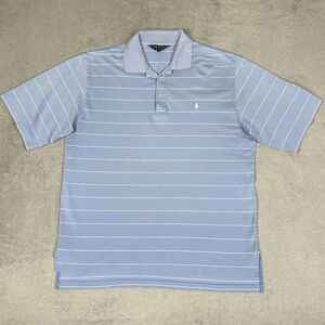 Polo Golf Ralph Lauren Men's Large Striped Polo Shirt Pima Cotton Missing Button